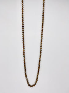 Semi-Precious Stone Long Necklace-Brown