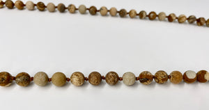 Semi-Precious Stone Long Necklace-Brown