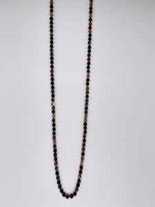 Semi-Precious Stone Long Necklace-Dark