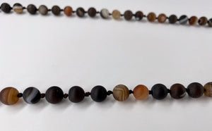 Semi-Precious Stone Long Necklace-Dark