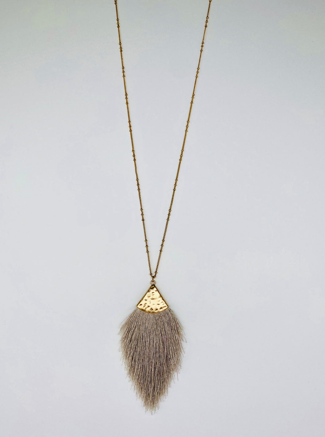 Tassel Necklace-Grey