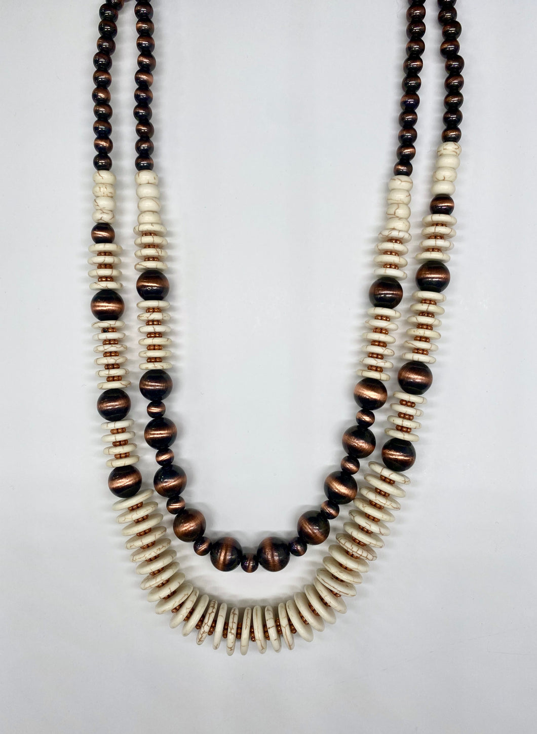 Copper & Stone Multi Strand Necklace