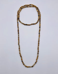 Semi-Precious Stone Long Necklace-Brown