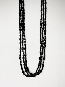 Black Layered Long Necklace