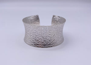 Textured Concave Cuff - Silver