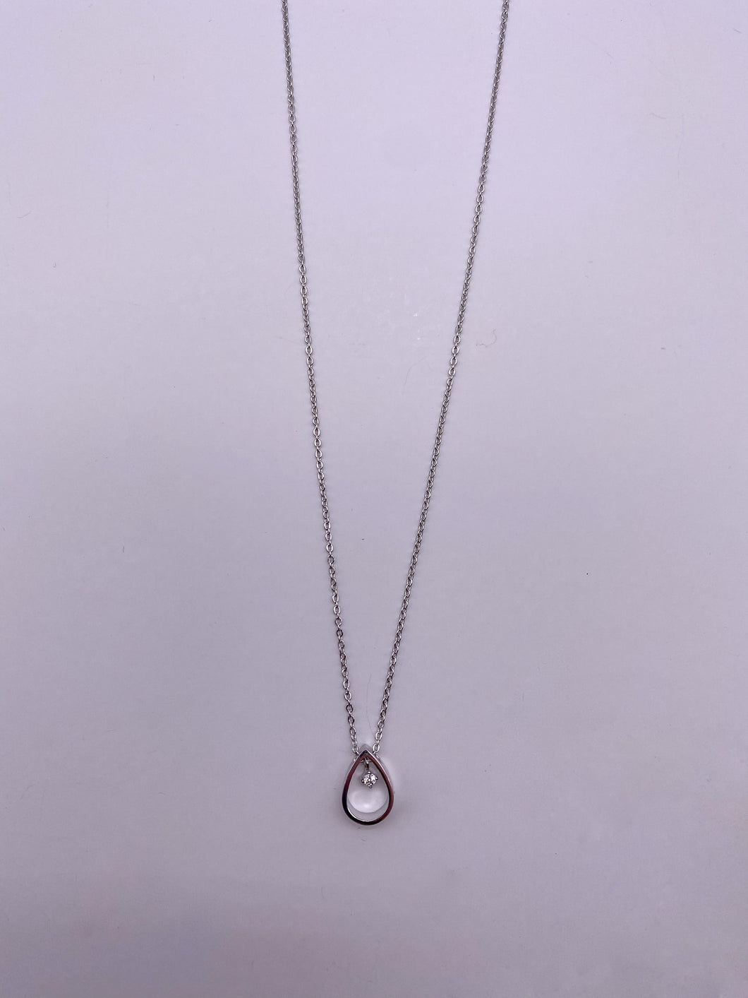 Teardrop Necklace - Silver