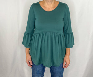 Madelyn Baby Doll Blouse - Green