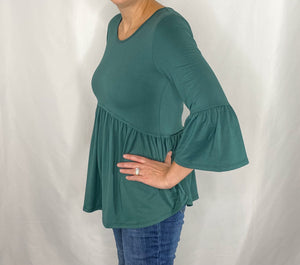 Madelyn Baby Doll Blouse - Green