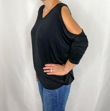 Load image into Gallery viewer, Aubrey Cold Shoulder Top - Black
