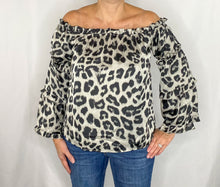 Load image into Gallery viewer, Drive Me Wild Leopard Blouse - Silver
