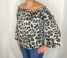 Load image into Gallery viewer, Drive Me Wild Leopard Blouse - Silver
