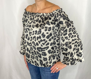 Drive Me Wild Leopard Blouse - Silver