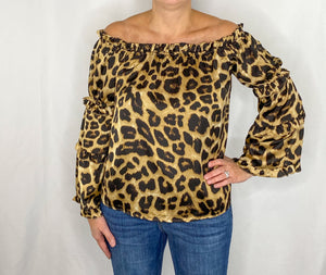 Drive Me Wild Leopard Blouse - Brown