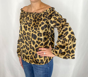 Drive Me Wild Leopard Blouse - Brown