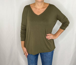 Laurel V-Neck - Olive