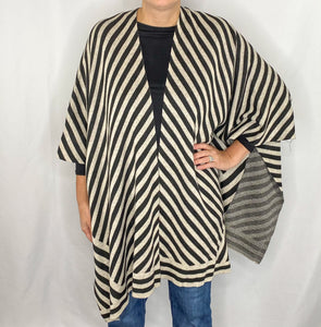 Darla Directional Stripe Poncho Sweater