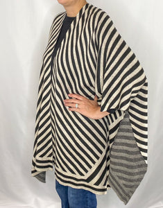 Darla Directional Stripe Poncho Sweater