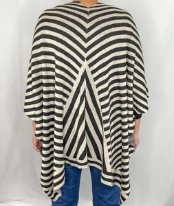 Darla Directional Stripe Poncho Sweater