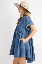 Load image into Gallery viewer, Tiered Babydoll lightweight Denim Dress
