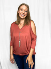 Load image into Gallery viewer, Aubrey Cold Shoulder Top - Sienna
