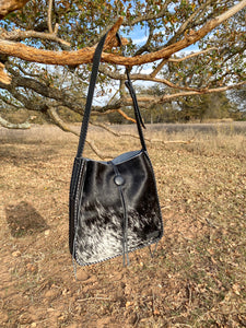 Brynn Cow Hide tote- Black