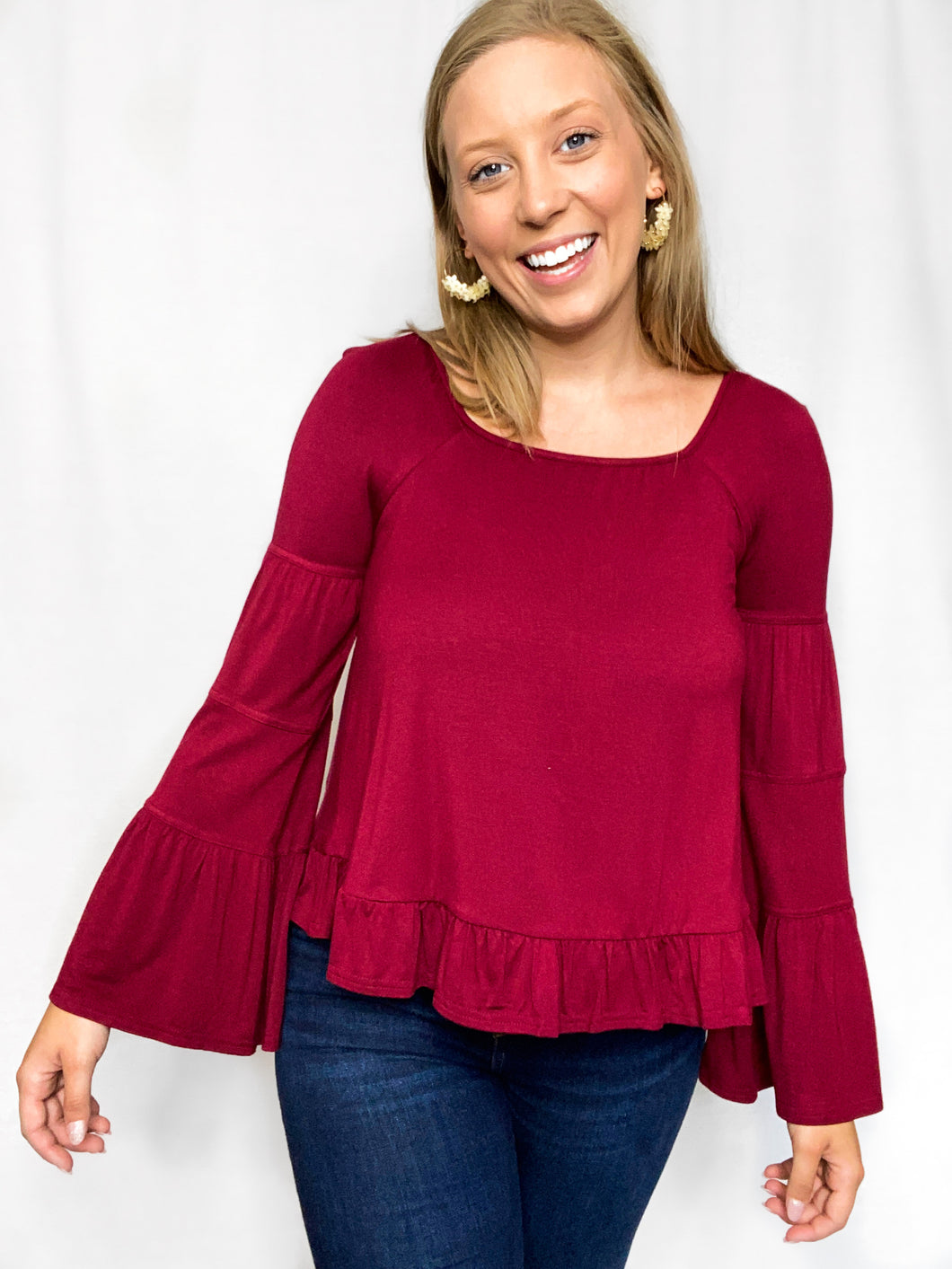 Garnet Flare sleeve blouse