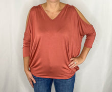 Load image into Gallery viewer, Aubrey Cold Shoulder Top - Sienna
