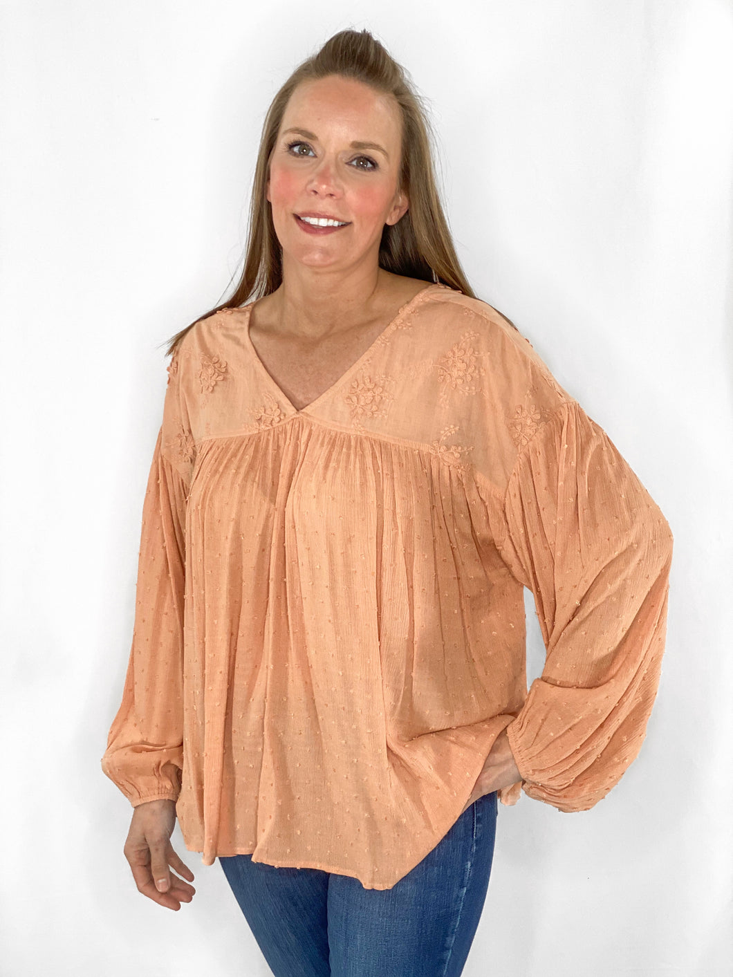 Peyton Peachy Babydoll Blouse