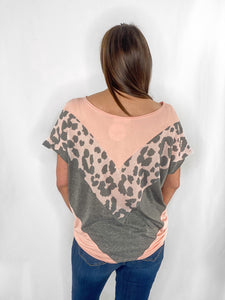 Cece  Chevron Cheetah Blouse