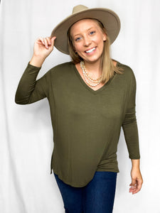 Laurel V-Neck - Olive